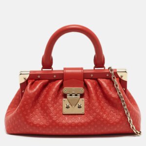 Louis Vuitton Red Nanogram Leather Clutch