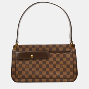 luxury-women-louis-vuitton-used-handbags-p1155483-008 Louis Vuitton Brown Damier Ebene Canvas Aubagne Handbag
