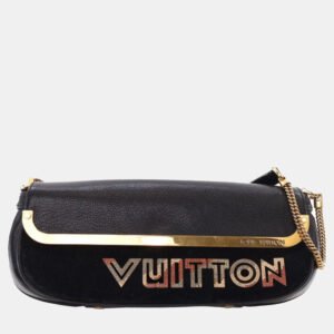 luxury-women-louis-vuitton-used-handbags-p1156629-014 Louis Vuitton Black Suede and Goatskin Avant Garde Pochette
