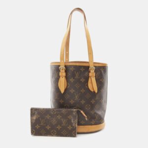 Louis Vuitton Brown Monogram Canvas Bucket PM Shoulder Tote Bag
