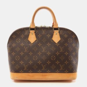Louis Vuitton Alma Pm Handbag Monogram Canvas Leather Brown  Lv