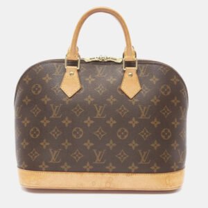 Louis Vuitton Alma Pm Handbag Monogram Canvas Leather Brown  Lv