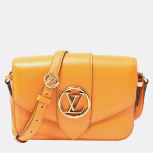Louis Vuitton Orange Leather Pont Neuf Shoulder Bag