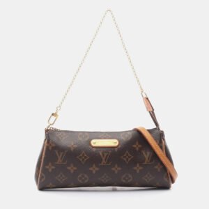 Louis Vuitton Eva 2Way Chain Shoulder Bag Monogram Leather Brown Lv