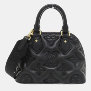 Louis Vuitton Black Bubblegram Leather Alma Soft BB Handbag