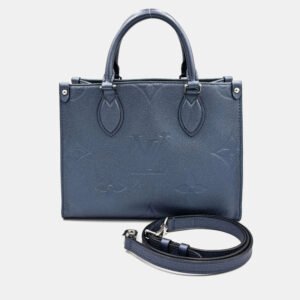Louis Vuitton Metallic Blue Leather Monogram Empreinte OnTheGo PM Handbag