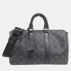 Louis Vuitton Monogram Eclipse Keepall Bandouliere 35 Boston Bag