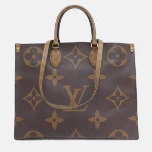 Louis Vuitton Brown Coated Canvas Monogram Giant On-The-Go GM Handbag