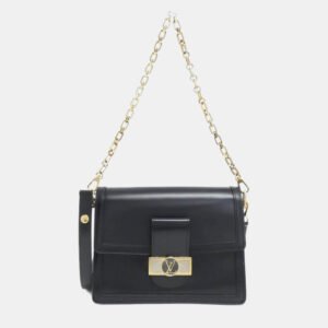 Louis Vuitton Black Leather Dauphine MM Shoulder Bag