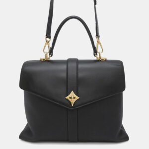 Louis Vuitton Noir Leather Rose De Van MM Satchel Bag