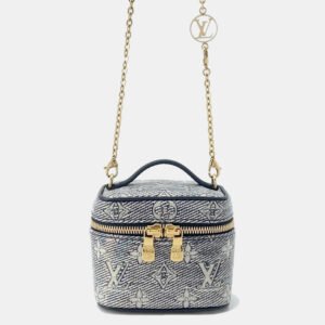Louis Vuitton Blue Monogram Laminated Jacquard Micro Vanity Bag