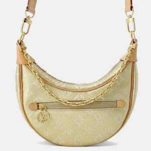 Louis Vuitton Loop Gold Monogram Laminated Jacquard Hobo Bag