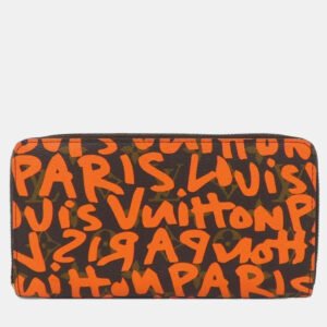 Louis Vuitton Orange Monogram Graffiti Zippy Wallet