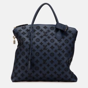 Louis Vuitton Navy Blue Monogram Addiction Lockit Vertical MM