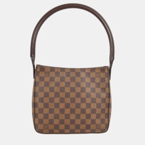 luxury-women-louis-vuitton-used-handbags-p1159101-001 Louis Vuitton Damier Ebene Canvas Looping MM Handbag