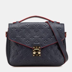 luxury-women-louis-vuitton-used-handbags-p1160190-009 Louis Vuitton Blue Monogram Empreinte Pochette Metis