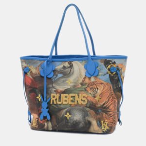 Louis Vuitton Blue Printed Masters Collection Neverfull MM