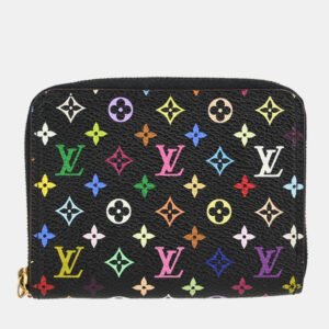 Louis Vuitton Black Multicolor Monogram Canvas Zippy Coin Purse Wallet
