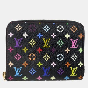 Louis Vuitton Black Multicolor Monogram Canvas Zippy Coin Purse Wallet