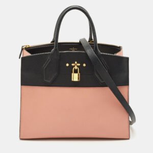 Louis Vuitton Black/Pink Leather City Steamer MM Bag