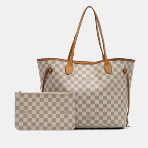 Louis Vuitton White Damier Azur Neverfull MM