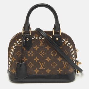 Louis Vuitton Monogram Canvas Macassar Studded Alma BB Bag