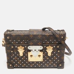 Louis Vuitton Monogram Canvas Studded Petite Malle Bag