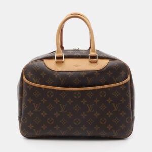 Louis Vuitton Brown Monogram Leather Deauville Bowling Bag