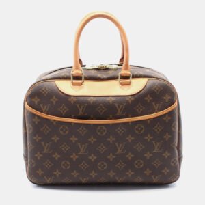 Louis Vuitton Deauville Brown Monogram Canvas Top Handle Bag