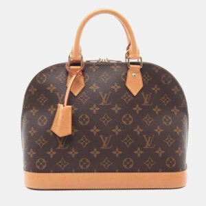 Louis Vuitton Alma Brown Monogram Canvas Top Handle Bag