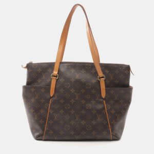 Louis Vuitton Totally MM Tote Shoulder Bag Monogram Leather Brown