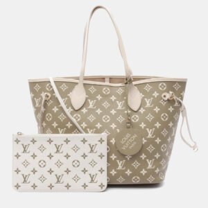 Louis Vuitton Neverfull MM Spring in the City Khaki/Beige Monogram Empreinte Leather Tote Bag
