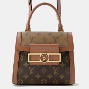 Louis Vuitton Dauphine Brown Monogram Reverse Canvas Top Handle Bag