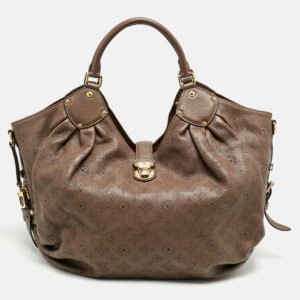 Louis Vuitton Gris Pearl Monogram Mahina Leather Surya XL Bag