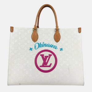 Louis Vuitton Okinawa OnTheGo GM White Canvas Tote Bag