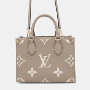 Louis Vuitton Onthego Tourterelle Claim Bicolor Monogram Empreinte Leather Monogram Giant Size PM