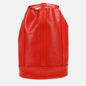 Louis Vuitton Red Epi Randonnee PM Bucket Shoulder Bag