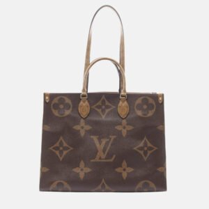 Louis Vuitton OnTheGo GM Brown Beige Giant Reverse Monogram Canvas Tote Bag