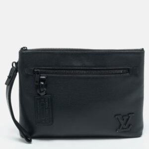 Louis Vuitton Black Aerogram Leather Takeoff Pouch