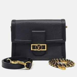 Louis Vuitton Black Leather Epi Dauphine MM bag