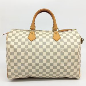 Louis Vuitton Grey White PVC Azur Speedy 35 bag