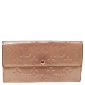 Louis Vuitton Rose Florentine Monogram Vernis Sarah Wallet