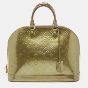 luxury-women-louis-vuitton-used-handbags-p864458-001 Louis Vuitton Vert Olive Monogram Vernis Leather Alma GM Bag