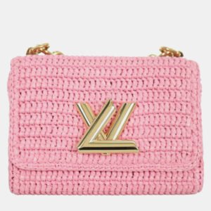 Louis Vuitton Pink Madagascan Raffia Twist PM Bag