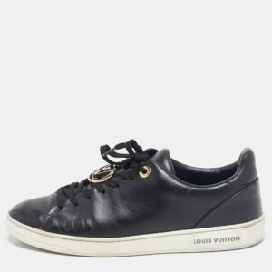 Louis Vuitton Black Leather Frontrow Sneakers Size 38.5