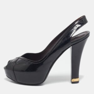 Louis Vuitton Amarante Monogram Vernis Tamara Slingback Pumps Size 37