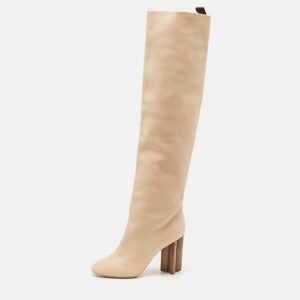 Louis Vuitton Beige Leather Silhouette High Boots Size 39