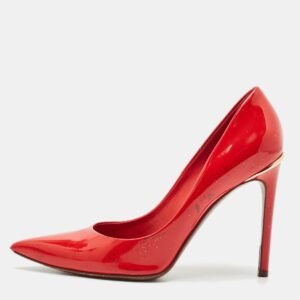 luxury-women-louis-vuitton-used-shoes-p1152439-003 Louis Vuitton Red Patent Leather Eyeline Pointed Toe Pumps Size 38