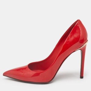 Louis Vuitton Red Patent Leather Eyeline Pointed Toe Pumps Size 37.5