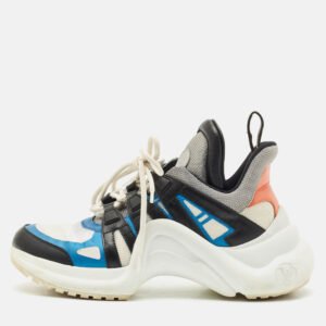 louis vuitton multicolor leather and mesh lv archlight sneakers size 38